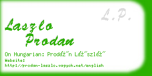 laszlo prodan business card